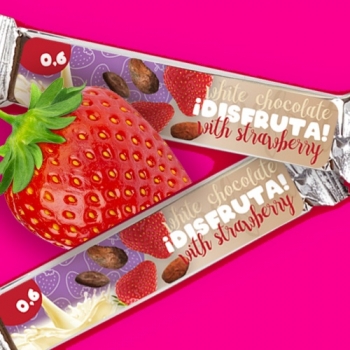 АКЦИЯ  Белый шоколад Disfruta! с клубникой