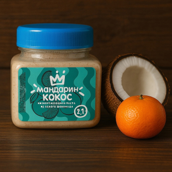 Паста из белого шоколада мандарин-кокос
