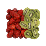 Темный шоколад Дисфрута на эритрите с киви и клубникой